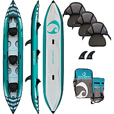 Kayak Spinera Hybris 500 Per 3 Persone Con Struttura Drop-Stitch Ad Alta Pressione - Verde Acqua