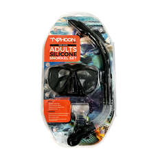 Conjunto De Máscara Y Snorkel Typhoon Pro - Adulto - Negro