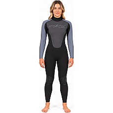 Typhoon Womens Swarm3 3 / 2Mm Backzip Neoprenanzug - Schwarz / Graphit 250984