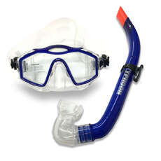 Typhoon TM1 Silicon Scuba Dive / Snorkelling Mask & Snorkel Set - Blue