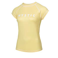 2023 Mystic Womens Star Kurzarm-Rashvest - Pastellgelb 220296