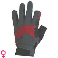 Crewsaver Summer Sailing Gloves 3 Finger - Gre/Red/Blk