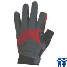 Crewsaver Summer Sailing Junior Glove 3 Finger - Gre/Red/Blk