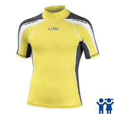Gill Junior Sport Uv À Manches Courtes Rash Vest - Lumineux Lime / Ash