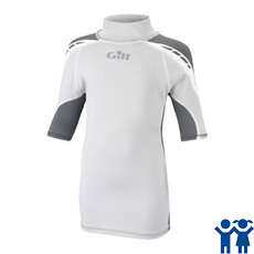 Gill Junior Deporte Uv Manga Corta Rash Vest - Gris Plata / Ash