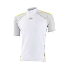 Manica Corta Gill Mens Sport Uv Rash Vest - Bianco / Argento