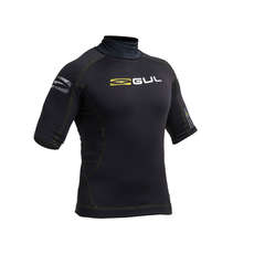 Gul Evotherm Flatlock Manica Corta Rashguard - Nero / Nero