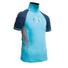 Gul Junior Flatlock Rashguard С Коротким Рукавом - Бирюзовый / Темно-Синий