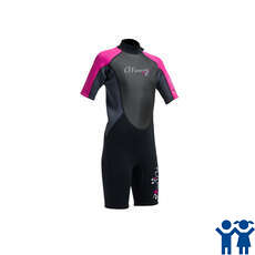 Gul Junior G-Force 3Mm Flatlock T2 Shorty Wetsuit - Schwarz / Pink