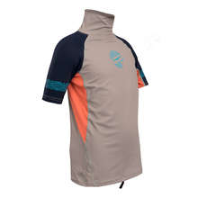 Gul Junior Mädchen Kurzarm Rashvest - Silber / Koralle