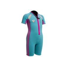 Gul Junior Seaspray 3 / 2Mm Fz T2 Shorty Wetsuit  - Türkis / Pink