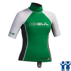 Gul Junior Short Sleeve Rashguard - Grün / Gunmetal