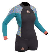 Gul Damen Surflite 2Mm Frühling Anzug Wetsuit - Graphit / Linien