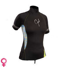 Gul Ladies Swami Manica Corta Rashvest - Nero / Righe