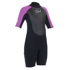 Gul Junior Girls Risposta 3/2 Millimetri Estate Shorty Neoprene 2023- Nero / Iris