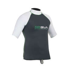 Gul Riva Mens Short Sleeve Rashguard  - Gunmetal / Weiß