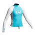 Gul Surf Junior Girls Langärmlig Rashguard - Türkis / Silber