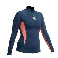 Gul Donne Swami F / L Manica Lunga Rashguard - Navy / Coral