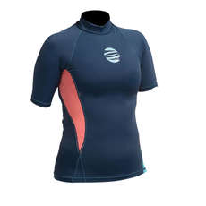 Gul Womens Swami F / L Short Sleeve Rashguard - Navy / Coral