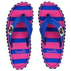 Gumbies Islander Flip-Flops Aus Segeltuch Für Damen - Blue & Pink Stripe