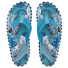 Gumbies Womens Islander Canvas Flip Flops - Waves