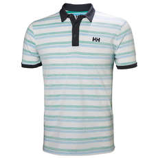 Helly Hansen Fjord Polo - Pepper Green Faded Stripes Helly Hansen Fjord Polo - Pepper Green Faded Stripes