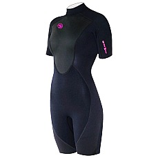 Sola Damen Ignite 3 / 2Mm Shorty Neoprenanzug - Schwarz / Pink Sola Damen Ignite 3 / 2Mm Shorty Neoprenanzug - Schwarz / Pink
