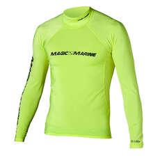 Magic Marine Cube Long Sleeve Rash Vest  - Yellow