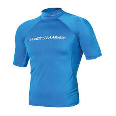 Magic Marine Cube Short Sleeve Rash Vest - Blue
