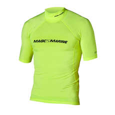 Marine Magic Cube Manga Corta Rash Vest - Rayo Amarillo