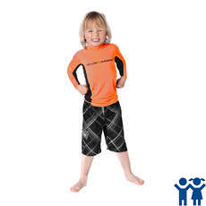 Magic Marine Junior Cube Long Sleeve Rash Vest - Orange