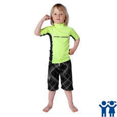 Magic Marine Junior Cube Short Sleeve Rash Vest - Yellow