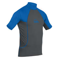 Palm Kurzarm Rash Guard  - Jet Grey / Blau