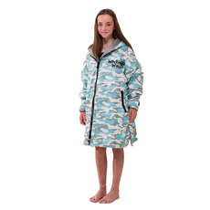 White Water Kids Pro Robe - Light Blue Camo & Grey Lambswool Lining