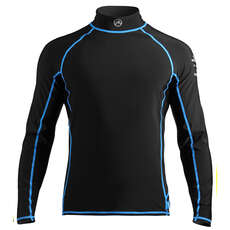 Zhik Mens Long Sleeve Spandex Rash Vest / Guard - Black/Cyan Zhik Mens Long Sleeve Spandex Rash Vest / Guard - Black/Cyan