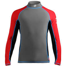 Zhik Mens Long Sleeve Spandex Rash Vest / Guard - Grey/Red